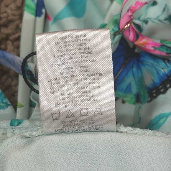 Nanette Lepore Aileen Triangle Bikini Top Green Floral & Butterfly SKU0914 NWOT - Picture 9 of 10